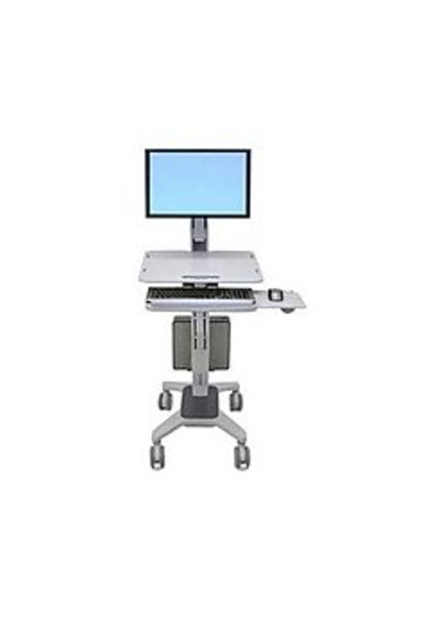 Ergotron WorkFit 24-198-055 C-Mod Single Display Computer Workstation For 22-inch Display Size - Gray