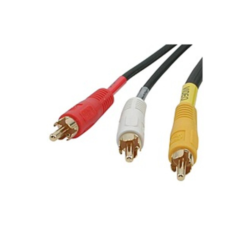 Cables To Go 40448 6 Feet A/V Cable - 3 x RCA Male/Male - Black -  C2G