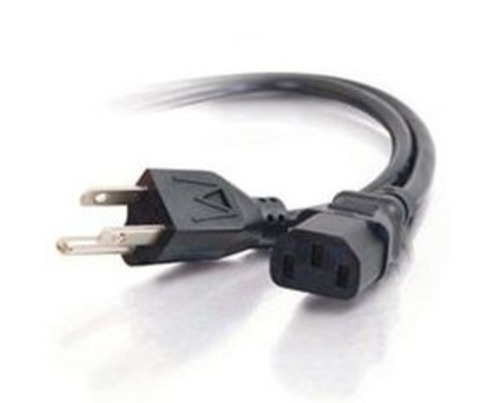 C2G 29925 2 Feet 16 AWG Universal Power Cord - 1 x 3-pin NEMA 5-15P Male, 1 x 3-pin IEC 60320 C13 Female - Black