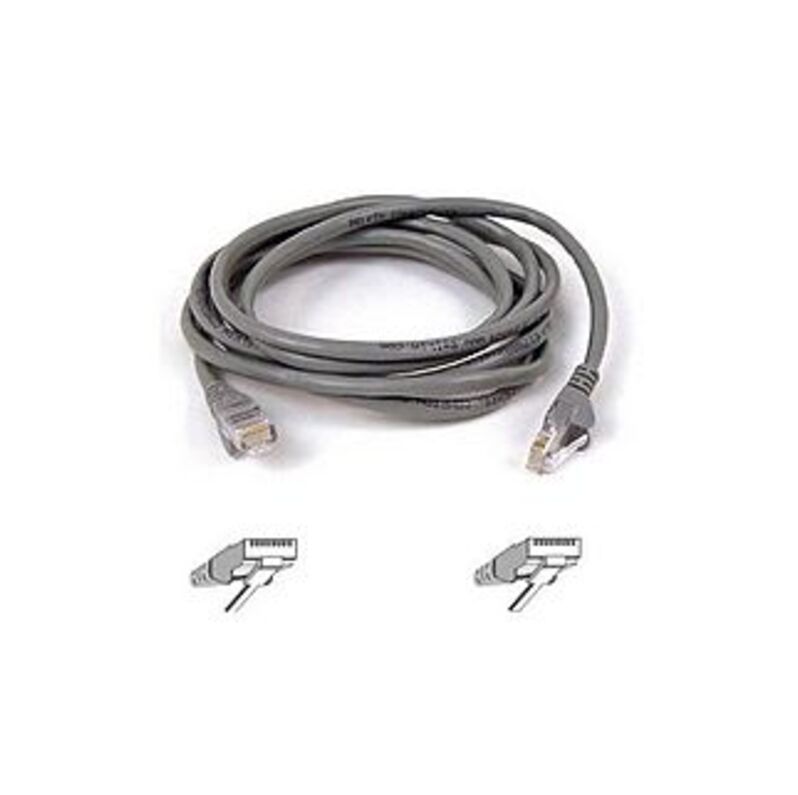 Belkin A3L791-05-S Snagless Cat5e Patch Cable - RJ-45 Male Network To RJ-45 Male Network - 5ft - Gray