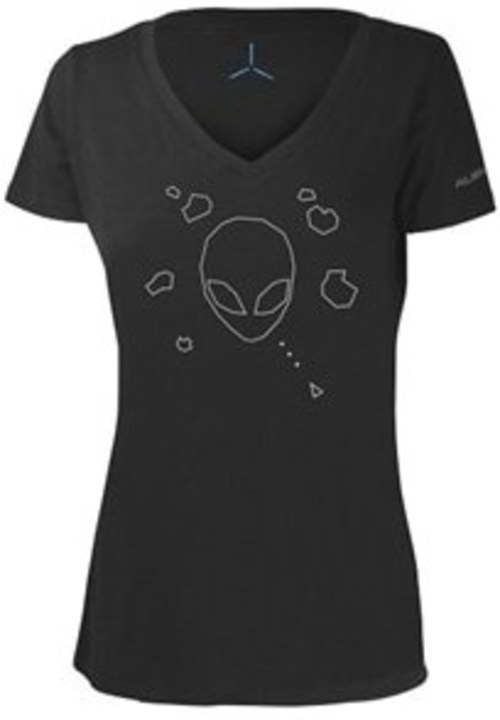 Mobile Edge AWSWAS Alienware Women's Alien Head Attack Gaming Gear T-Shirt - Small Size - Charcoal