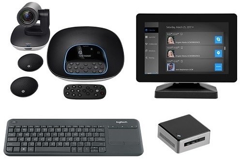 Logitech GROUPNUC-MIMO Premium GROUP Video Conferencing Kit with Intel NUC Kit and MIMO Vue Capture 10.1-inch Touchscreen Monitor