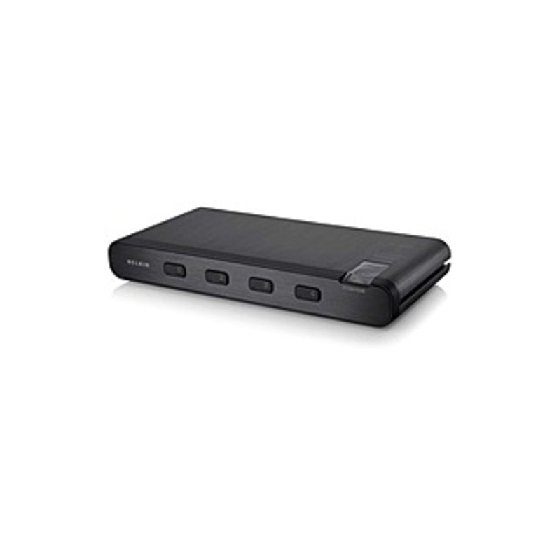 Linksys F1DN104B-3 - Advanced Secure DVI-I KVM Switch; 4-Port, PP3.0 - 4 Computer(s) - 1 Local User(s) - 3840 x 2160 - 2 x PS/2 Port - 6 x USB - 5 x D