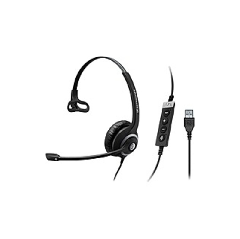 Sennheiser Circle SC 230 USB MS II - Mono - Black, Silver - USB - Wired - 50 Hz - 18 kHz - Over-the-head - Monaural - Supra-aural - 9.51 ft Cable - No