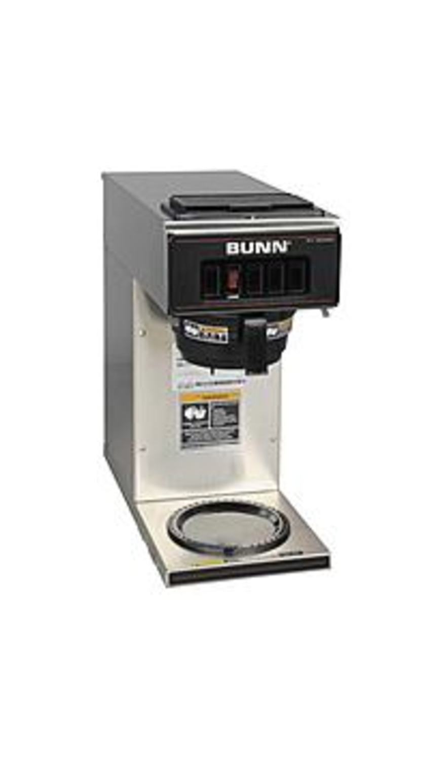 BUNN 13300.0001 VP17-1 12-Cup Low Profile Commercial Pourover Coffee Brewer - Stainless Steel - Silver