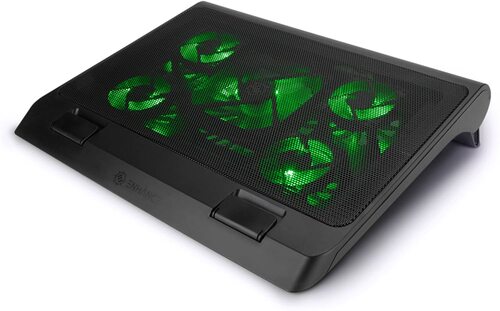 ENHANCE GX-C1 ENGXC10100GNEW Laptop Cooling Pad - 5 Fans - Adjustable Fan Speed - 2 X USB 2.0 Ports - 17 Inch Laptops - Green