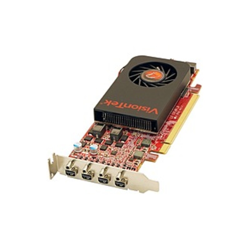 VisionTek Radeon 7750 SFF 2GB GDDR5 4M (4x MiniDP) - 128 Bit Bus Width - Fan Cooler - DirectX 11.0, DirectCompute 11, OpenCL, OpenGL - 4 X Mini Displa