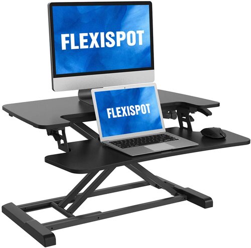 AlcoveRiser  Standing Desk Converter - 28-Inch - Console Frame - Black - Flexispot M7B