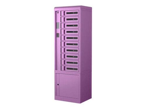 Bretford TCLAKS100EFDD 10-Bay TechGuard Connect Charging Cabinet - Steel - Pin Authentication - Orchid