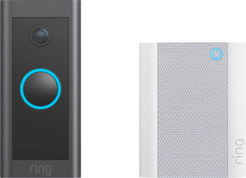 Ring - Wi-Fi Smart Video Doorbell - Wired with Chime - Black