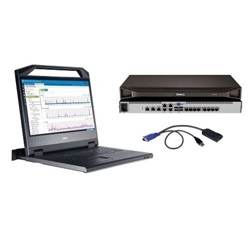 KVM Console with Digital KVM Switch DMPU2016 and KVM Bracket - 18-5 Inches - 1600 x 1200 - 16.7 Million Colors - LED Backlight - Dell DKMM185-DMPU-KIT16