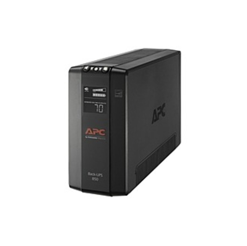 APC Back-UPS 850, Compact Tower, 850VA, 120V, AVR, LCD, 8 NEMA Outlets (4 Surge) - Tower - 12 Hour Recharge - 2 Minute Stand-by - 120 V Input - 120 V