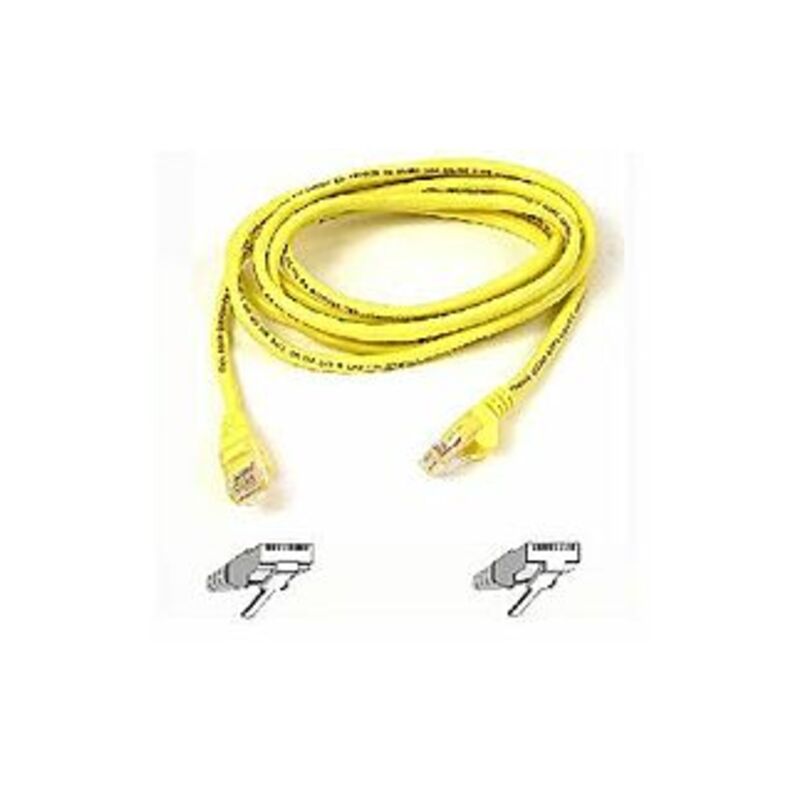 Belkin Cat5e Patch Cable - RJ-45 Male - RJ-45 Male - 8ft - Yellow -  A3L791-08-YLW