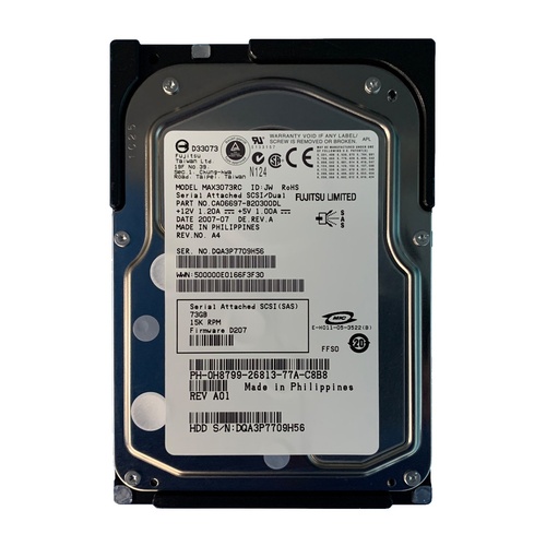 Fujitsu CA06697-B20300DL MAX3073RC 73.5GB Internal Hard Disk Drive - 3.5-inch - 15000 RPM - SAS 3.0 Gbps - 16 MB