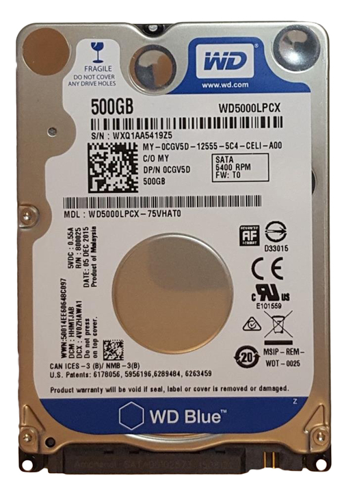 500GB Internal Hard Disk Drive - 2.5-inch - 5400 RPM - SATA 6Gbps - 8 MB - Dell CGV5D