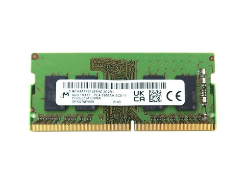 Micron MTA4ATF51264HZ-3G2R1 4 GB Laptop Memory Module - 1Rx16 - DDR4 - 3200 MHz - 1.2 Volts - SO-DIMM