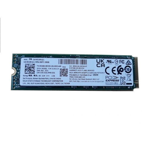 Dell 02G52 (Ssstc CA5-8D256-Q11) 256GB Internal Solid State Drive - PCIe 3.0 X4 NVMe - M.2 2280 - Triple-Level Cell (TLC)