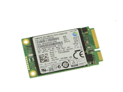 Dell 8YT4H (Samsung MZMPD256HCGM-000D7) Samsung SM841N 256GB Internal Solid State Drive - SATA 6.0 Gbps - MSATA - Triple-level Cell (TLC) - SED TCG OP