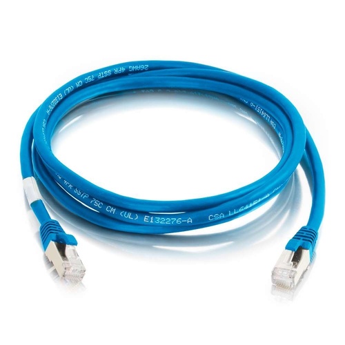 C2G 757120008002 10-feet CAT6 Ethernet Network Patch Cable - Snagless - Shielded (STP) - 1x RJ-45 Male - 1x RJ-45 Male - Blue