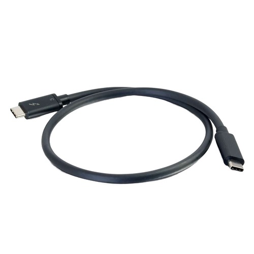 C2G 757120288404 1.50 Feet USB-C Cable - Black - 40 Gbps - Connector 1: Type C Male Thunderbolt 3, Connector 2: Type C Male Thunderbolt 3